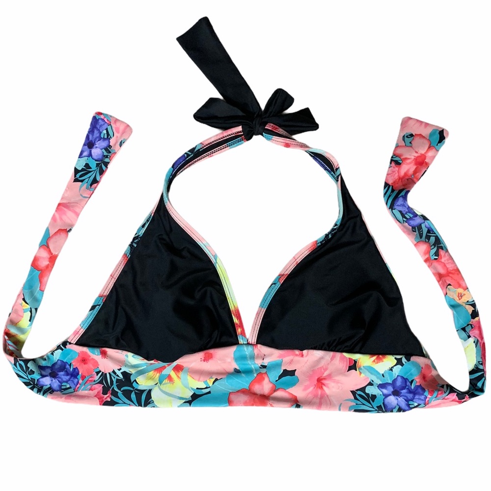 Catalina Floral Print Halter Bikini Top